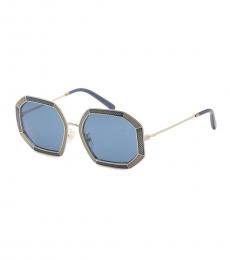 Tory Burch Blue Geometric Sunglasses