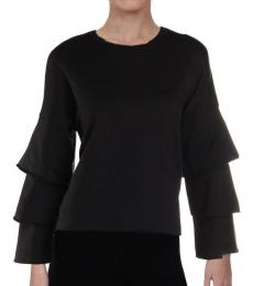 Juicy Couture Black French Terry Ruffled Sweatshirt