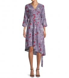 Diane Von Furstenberg Light Purple Pixie Floral Wrap Dress