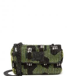 Betsey Johnson Green Black On the Town Mini Shoulder Bag