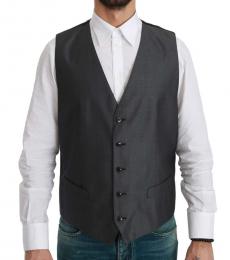 Dark Grey Formal Stretch Wool Vest