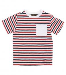 Boys Multicolor Striped T-Shirt