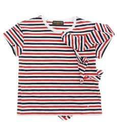 Girls Multicolor Striped T-Shirt