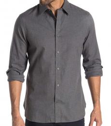 Calvin Klein Grey Heather Button Down Flannel Shirt