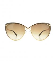 Jimmy Choo Azure-Gold Shaded Cat Eye Ladies Sunglasses