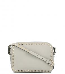 Valentino Garavani Light Grey Rockstud Small Crossbody