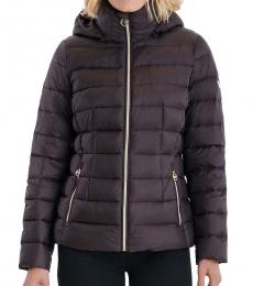 Chocolate Packable Down Puffer Jacket