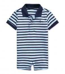 Ralph Lauren Baby Boys Blue Lagoon Striped Shortall