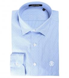 Roberto Cavalli Blue Slim Dress Shirt
