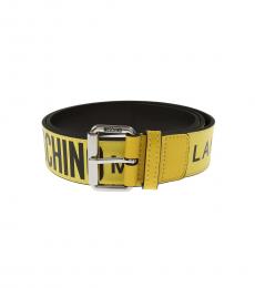 Moschino Yellow Logo Strap Belt