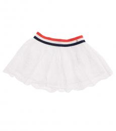 Girls White Sangallo Skirt