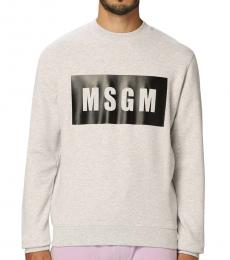 MSGM Grey Front Logo Sweatshirt