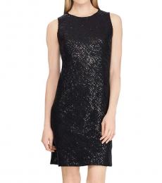 Ralph Lauren Black Sequined Sheath Dress