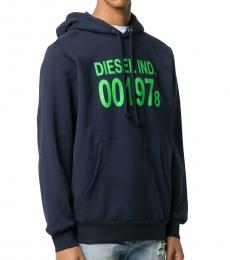 Diesel Navy Blue Print Girk Hood Sweatshirt