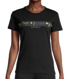 Cavalli Class Black Crewneck T-Shirt