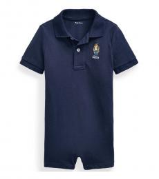 Ralph Lauren Baby Boys Patriot Blue Polo Bear Sunsuit