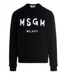 MSGM Black Front Logo Sweatshirt
