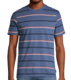 Ben Sherman Blue Collegiate-Stripe Crewneck T-Shirt