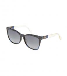 Navy Blue Rectangular Sunglasses