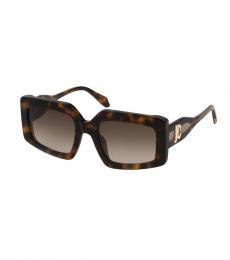 Just Cavalli Brown Rectangular Logo Sunglasses