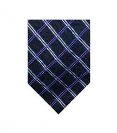 Ralph Lauren Navy Blue Streamline Windowpane Tie