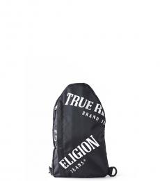 True Religion Black Logo Large Crossbody Bag