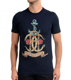 Roberto Cavalli Navy Blue Graphic Print T-Shirt