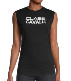 Cavalli Class Black Sleeveless T-Shirt