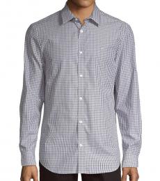 Calvin Klein White Multi Checkered Classic-Fit Shirt