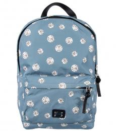 Sky Blue Dices Printed Medium Backpack