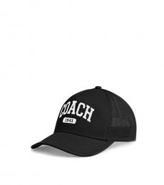 Coach Black Embroidered Trucker Hat