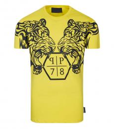 Philipp Plein Yellow Logo Graphic T-Shirt