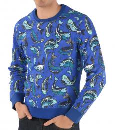Kenzo Blue Fish Printed Sweatshirt