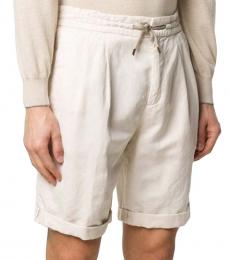 Brunello Cucinelli Off White Drawstring Waist Chino