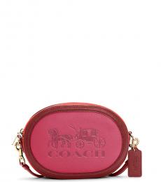 Pink Horse & Carriage Small Crossbody Bag