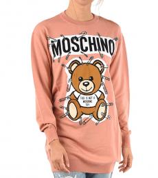 Moschino Pink Crew-Neck Maxi Sweater