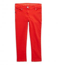 Stella McCartney Girls Orange Nina Swan-Patch Jeans