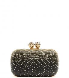 Alexander McQueen Black Skull Four Ring Clutch