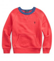 Ralph Lauren Little Boys Red Twill Terry Sweatshirt