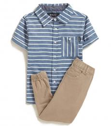 DKNY 2 Piece Shirt/Joggers Set (Little Boys)