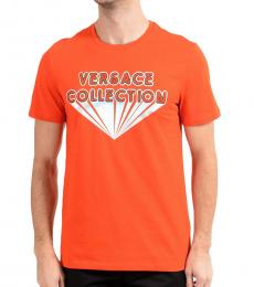 Versace Collection Red Iridescent Logo T-Shirt