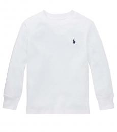 Ralph Lauren Little Boys White Long Sleeve T-Shirt