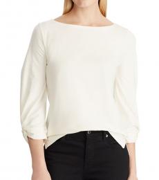 Ralph Lauren Mascarpone Twisted Cuff Boatneck Top