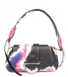 Prada Black Sidonie Printed Medium Shoulder Bag