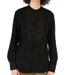 Neil Barrett Black Mandarin Slim Tuxedo Shirt
