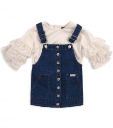 7 For All Mankind 2 Piece Top/Overalls Set (Little Girls)