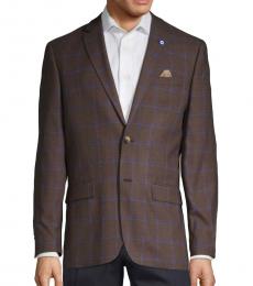 Ben Sherman Dark Brown Classic Plaid Sportcoat