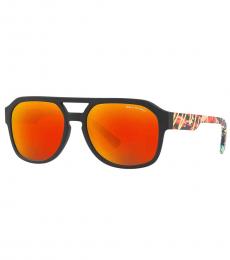 Armani Exchange Matte Black Mirrored Sunglasses