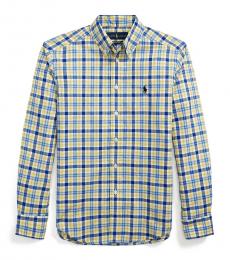 Ralph Lauren Boys Yellow/Blue Plaid Poplin Shirt