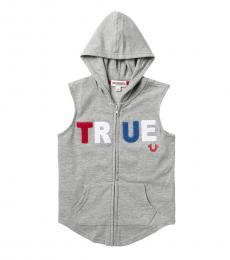 True Religion Little Boys Grey True Zip Hoodie Vest